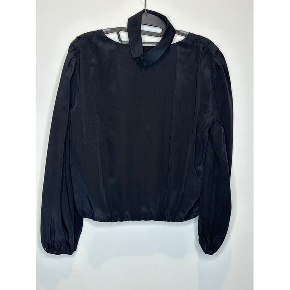 Alice & Olivia black Luna blouson with choker - Picture 3 of 4